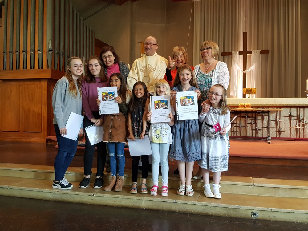 A photo of the young people with their certificates 30th April 2017